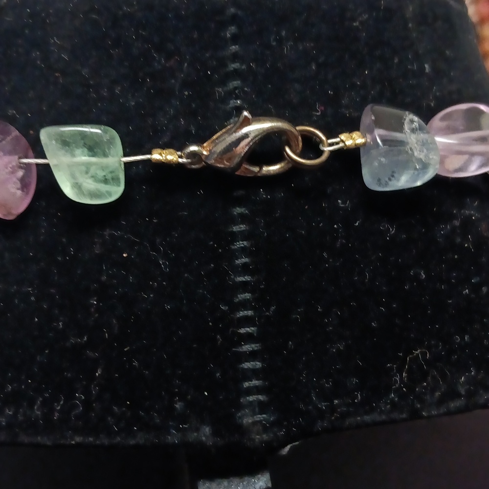 Fluorite Multicolor Gemstone Beaded Necklace - image 2